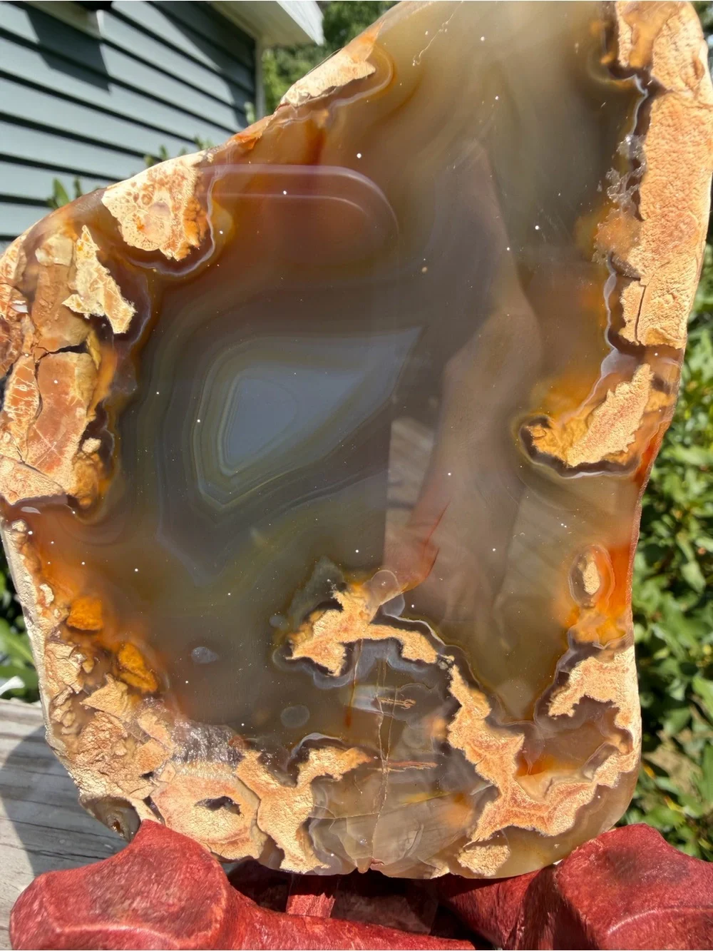 Large Polished Agate with Display Stand